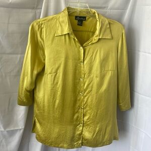 Karen Arnold green silk blouse